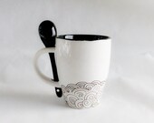 Black elegant swirls Mug