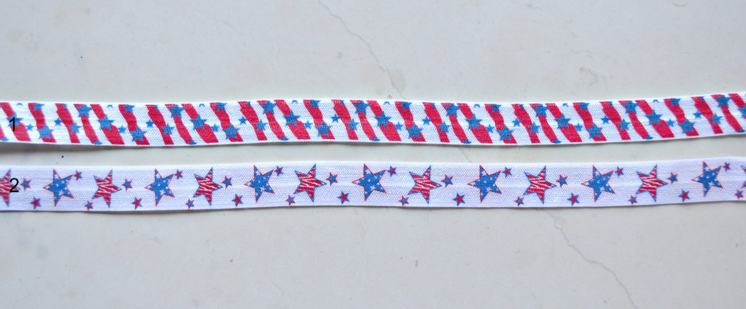 5/8" Fold over elastic - 4th of July FOE - 1 each yard Il_570xn