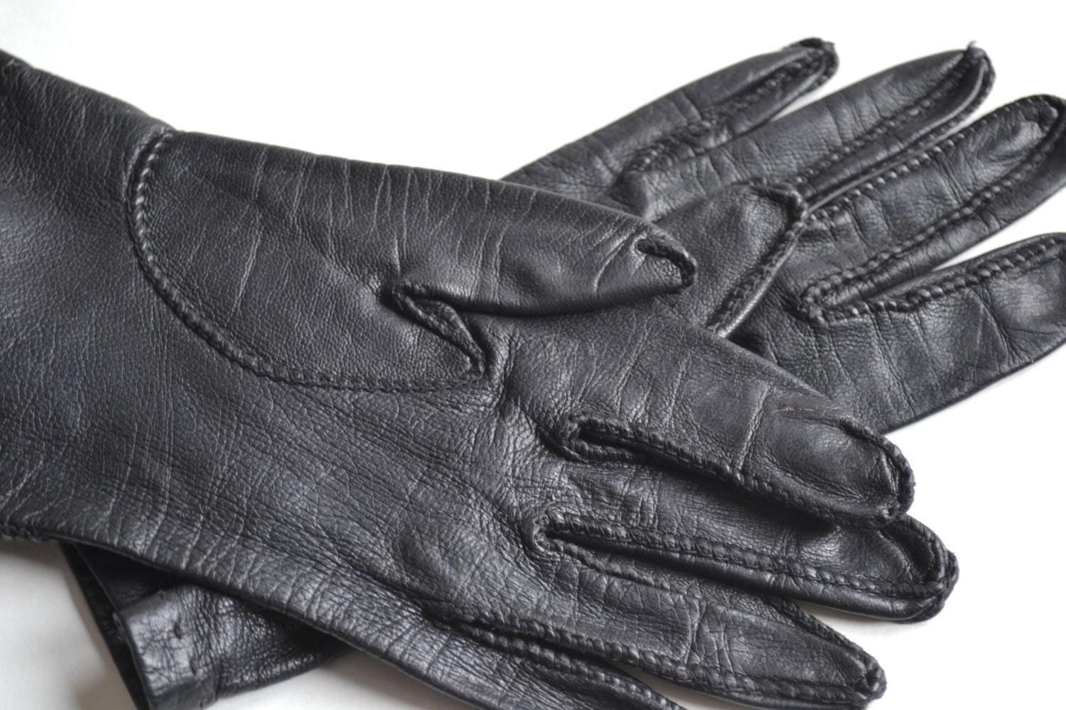 Black leather Stetson gloves size 6 1/4