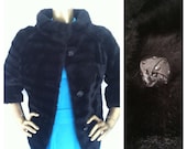 Darling Vintage Faux Fur Jacket with Beaded Buttons