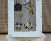 Earring Holder On A Stand / cream Shabby Chic