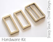 SNAZZY SLOUCH Bag Hardware kit in NICKEL - Includes Rectangular Slider and Rectangular Rings