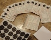 Vintage Dictionary Book Page Mini Envelopes includes Flower Sticker Seals