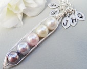 Sweet Petite Peas In A Pod 2, 3,4 Or 5 Pearls Colors Of Purity - Pick And Mix Your Colors