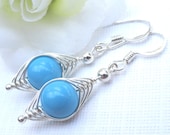 Swarovski Turquoise Earrings -Sweet Peas In A Pod Earrings Best Friend Grandma Expectant Mom Bridesmaids Choose Your Color