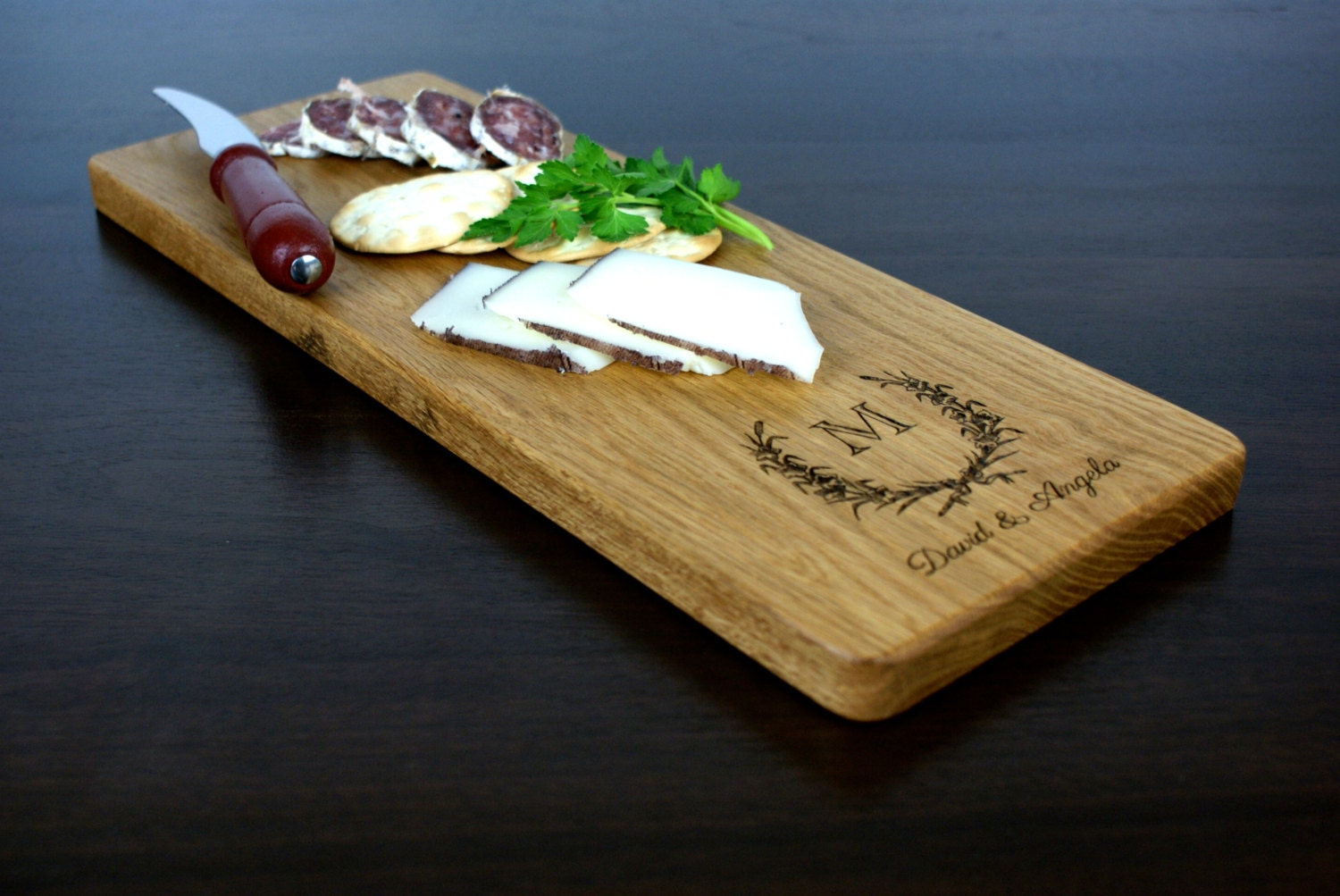 Personalized Cheese, Bread, or Charcuterie, Custom Engraved - White Oak 6"x15" - Wedding Gift, Anniversary Gift, Personalized