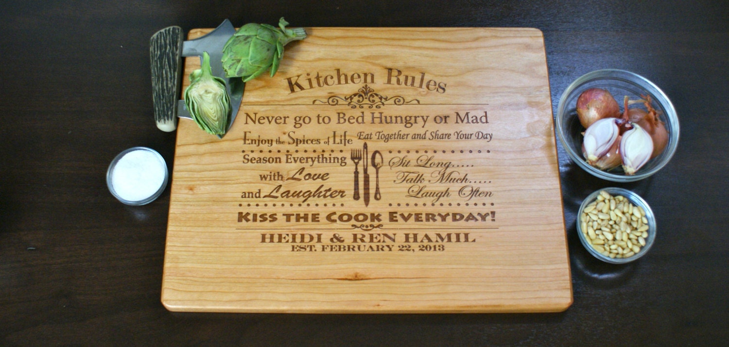 Personalized Cutting Board, Custom Engraved - 12" x 15" for Families. Wedding Gift, Anniversary Gifts
