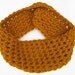 SALE --- Mustard yellow gold cowl neck infinity crochet scarf
