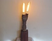 Found Metal Artifact Sculpture Lamp Number 217
