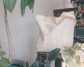 Deer Tote Bag - Canvas tote with hand-printed deer spots, white on natural
