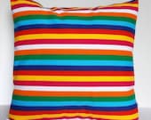 rainbow pillow - couch pillows - decorative pillows - accent pillows - bright pillow - stripe pillows - geometric pillow - accent pillow