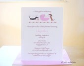 Dachshunds with Bassinet Baby Shower Invitations or Birth Announcements - Choose Your Color (Set of 10)