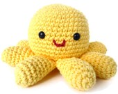 Eleanor the Octopus - Cute Amigurumi Crocheted Stuffed Animal Plush - Custom Color Option
