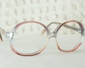 80s Round Glasses 1980's Oversize Eyeglasses Translucent Pink Clear Amethyst Marble Horn Rim NOS 53/18 Atelier Shuron Optical Frame Austria