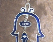 Vintage Ornate Hamsa Bird Pendant for Good Luck Judaica Israel