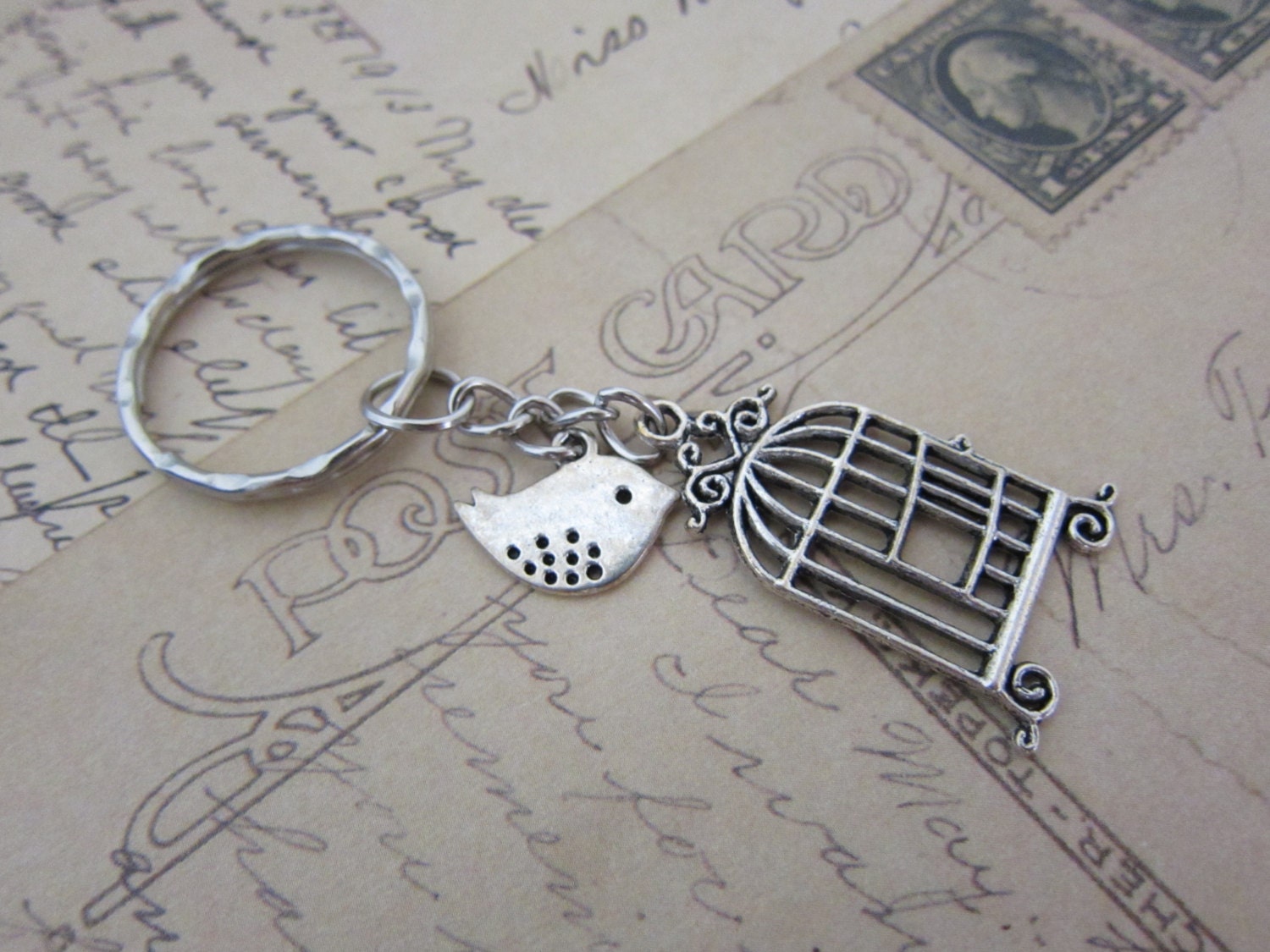 Birdcage 18 Karat gold plated Keychain