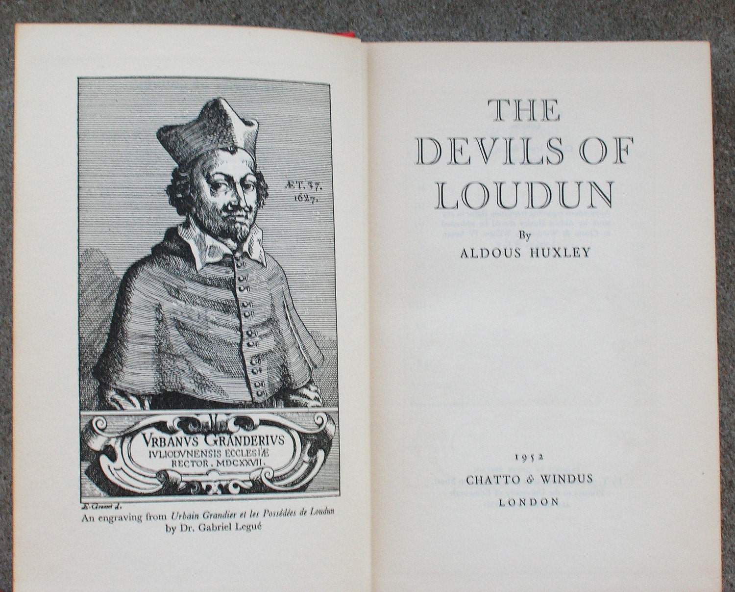 Aldous Huxley - Devils of Loudun - Classic Historical Novel About Sorcery & Satanic Possession - 1952 Edition Hardcover