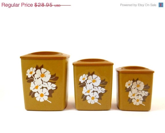 SALE Kitchen Canister Set Vintage storage Can Set