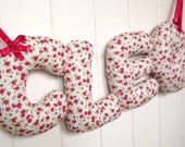 CLEO - Personalized Baby name wall hanging, kids nursery decor. Perfect Christening gift for a new baby girl. Liberty Fabric.