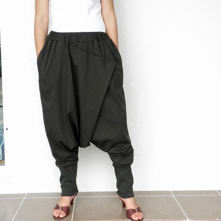 SALE Traditional Ninja Pant Comfortable,Unisex Charcoal Cotton jersey.