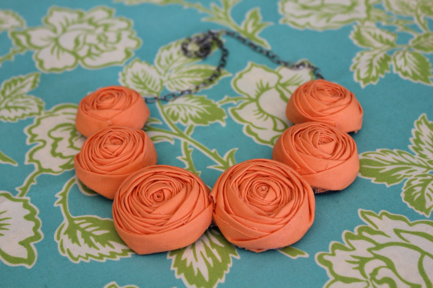 Rosette Necklace- Tangerine
