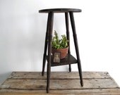 Antique Wood Side Table - Wood Table with Spindle Legs - Primitive Furniture - Mission Style - SnapshotVintage