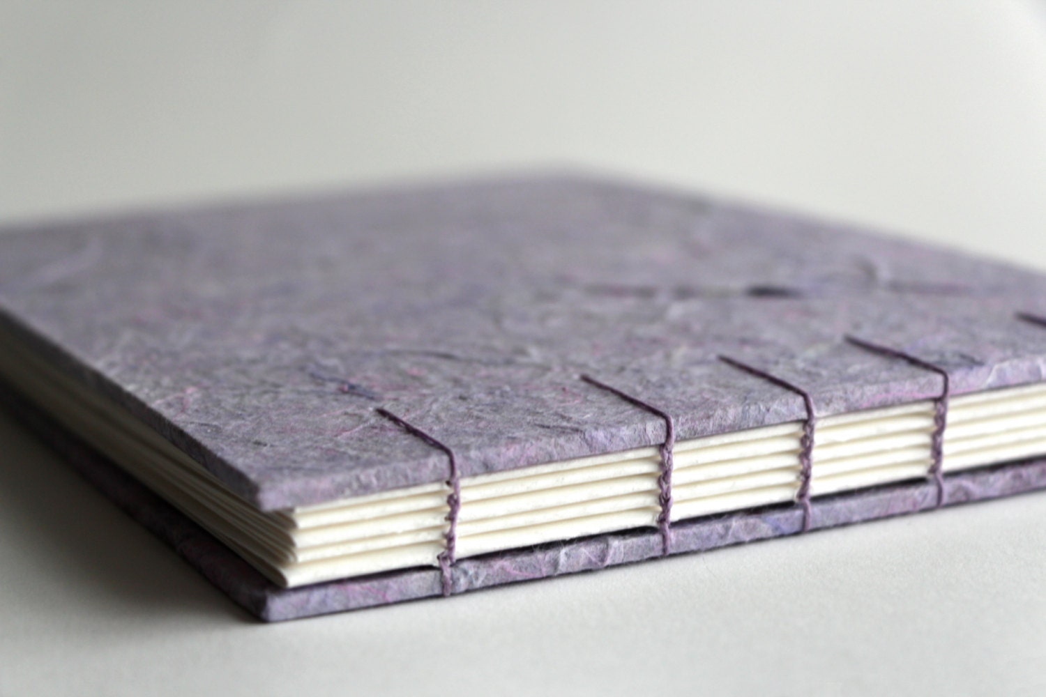 Lavender Wedding Guest Book - Coptic Stitch Binding, Purple Guest Book, Made to Order
