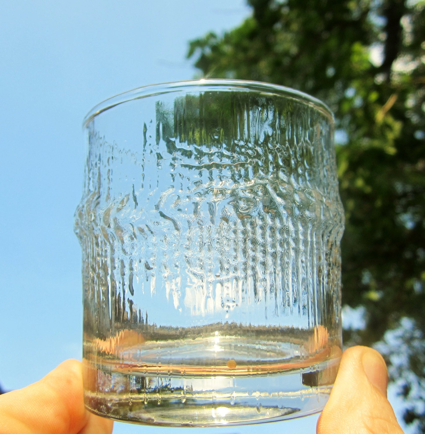 Mid Century Iittala Niva Tumblers Lowball Drinking Glasses by Tapio Wirkkala