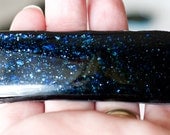 Blue Iridescent Glass Fused Barrette