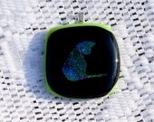 Fused Glass Cat Pendant