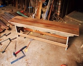 Wood bench handmade from local, reclaimed, recycled timber
