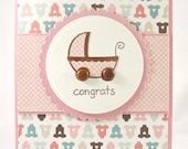 Pink Congrats Baby Card
