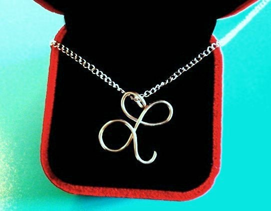Custom Initials Necklace, Silver Wire Charm, Personalized Wire Name, Pendant Jewelry