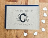 Personalized Plantable Seed Paper Blooming Monogram Cards - Set of 10
