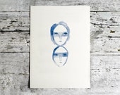 ART ///// A4 Print "Les Tetes Bleues"