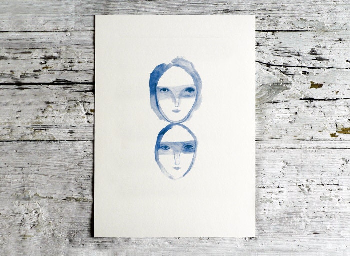 ART ///// A4 Print "Les Tetes Bleues"
