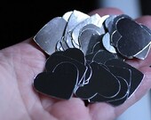 Silver Hearts Wedding Confetti for party or cake tables-80 pieces made of foil paper