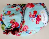 Fitted Diaper in Annabelle - Md 10lbs-25lbs - serged deep red cv