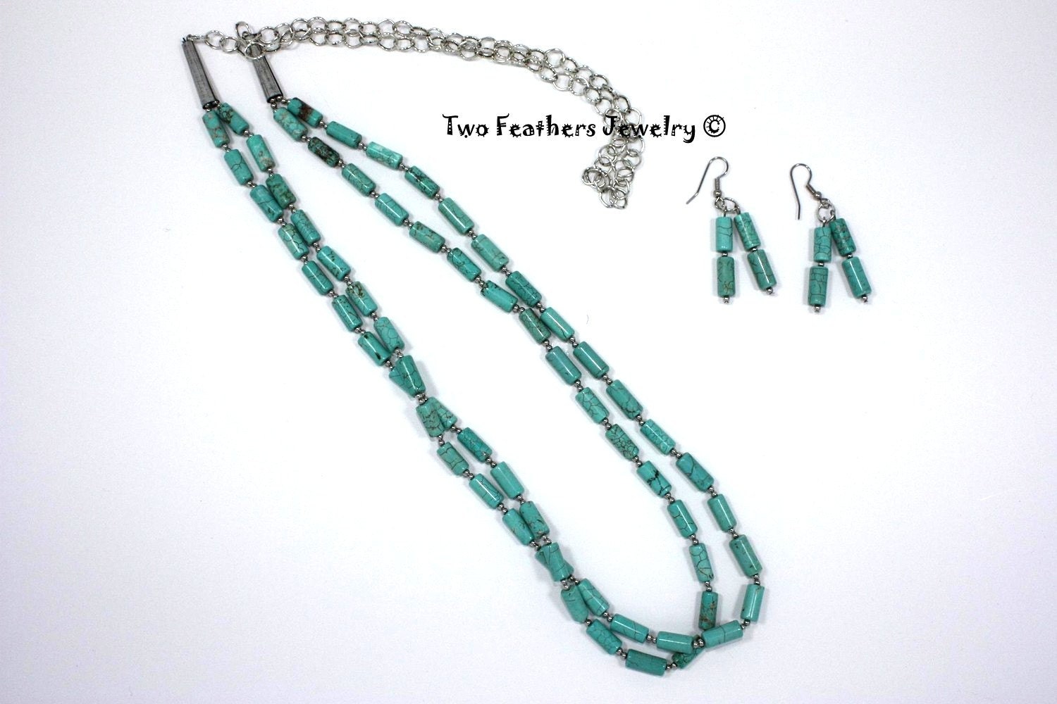 Turquoise Necklace - Turquoise Earrings - Native American Inspired - Southwestern - Turquoise Magnesite - Gift For Her - Mothers Day