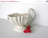 SALE Vintage Haeger Planter, White Pottery, Shell Planter, Elegant Vintage Home