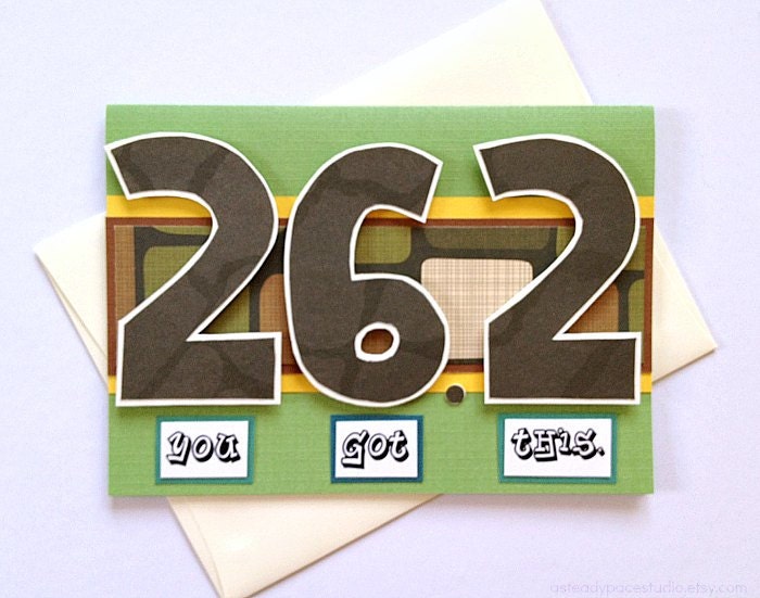 26.2 You Got This - Handmade Running Greeting Card - Motivational, Encouragement, Good Luck card for Marathon Runner or Walker