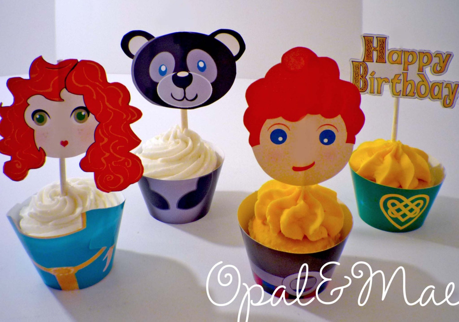Brave Princess Digital Printable Party Cupcake Wrappers and Toppers Il_170x135