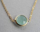 Tiffany Blue Amazonite Necklace in Gold-Layering Piece-Bride-Bridal Jewelry