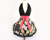 Colorful Sugar Skulls  Apron / Day of Dead Free Shipping