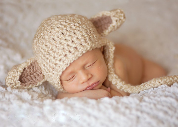Lamb Hat  PDF Pattern/ Instructions Crochet - Newborn to Teen sizes Lil Lambie