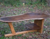 Live edge black walnut coffee table