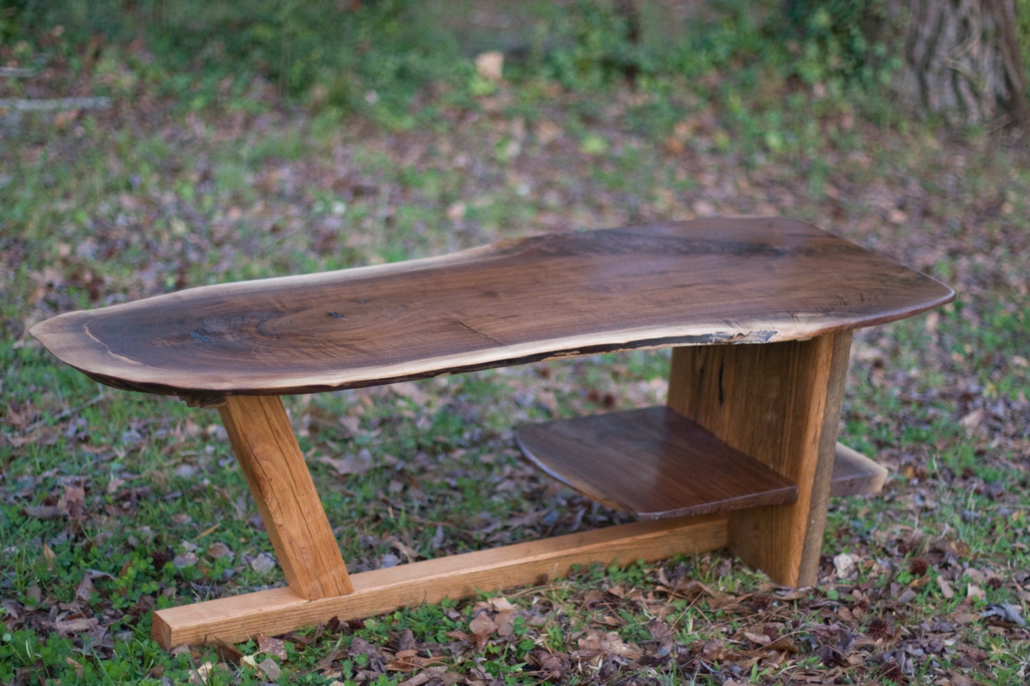 Live edge black walnut coffee table