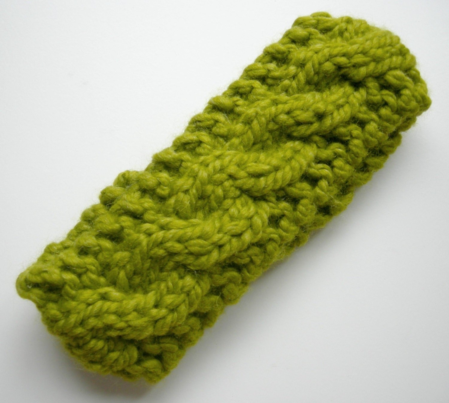 Chunky Knit Headband, Lemongrass Lime, Ear Warmer