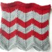 Chevron Knit Scarf, Cowl Circle Scarf, Red Grey Silver