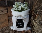 Burlap Sack Mason Jar Burlap Sack Fabric Chalkboard Burlap Flower Sack With Chalkboard Label Burlap Wedding Centerpiece Table Numbers